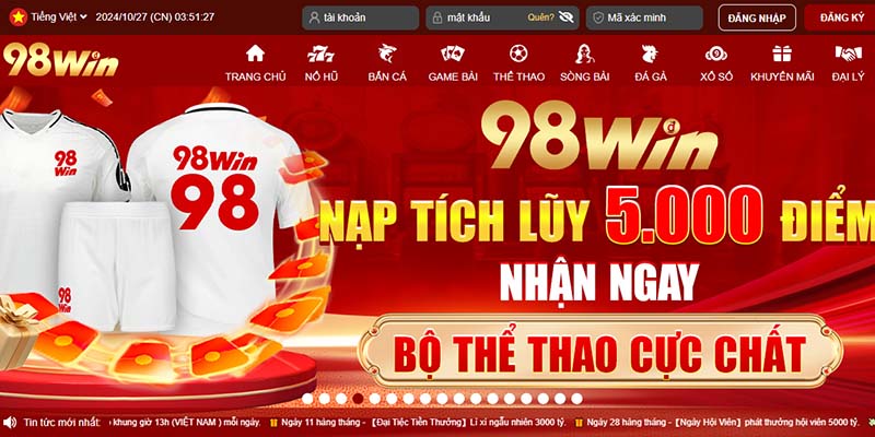 Chỉ dẫn cách đăng nhập tài khoản thành viên tại nhà cái 98win
